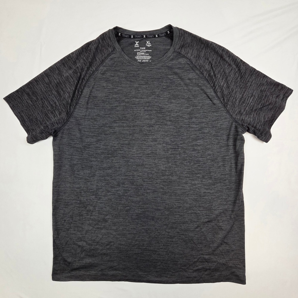 Xersion Mens Everair Training Tee Size XL Gray Space Dye Performance Gym Shirt